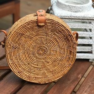 New Round Rattan Bag Flower